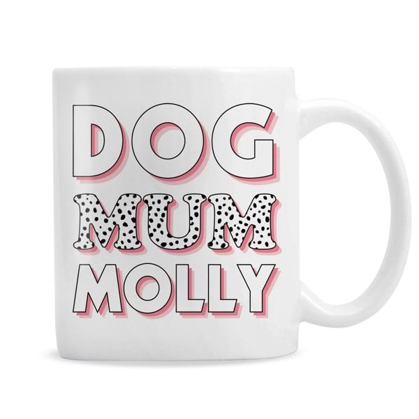Personalised Memento Company Personalised Dog Mum Pink Spots Mug