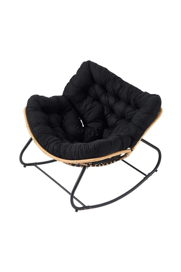 Living and Home Fleece Fabri Modern Rocking Chair with Cushion