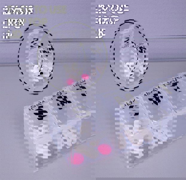 Aidapt Weekly Pill Box Clear White Large