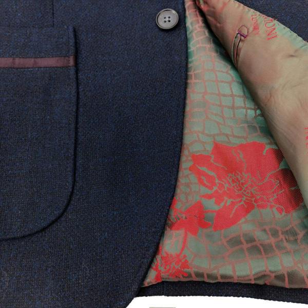 Navy Slim Fit Tweed  Blazer