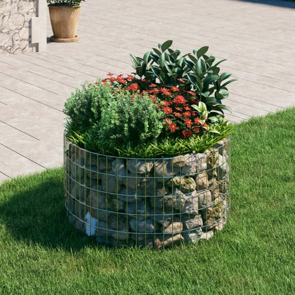 Berkfield Circular Gabion Pole Galvanised Steel �_�”�_100x50 cm