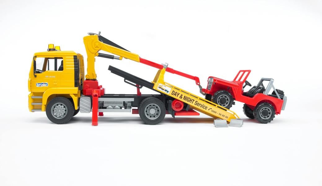 Bruder MAN TGA Breakdown-truck with cross country vehicle Detailed Vehicle & Playset Model