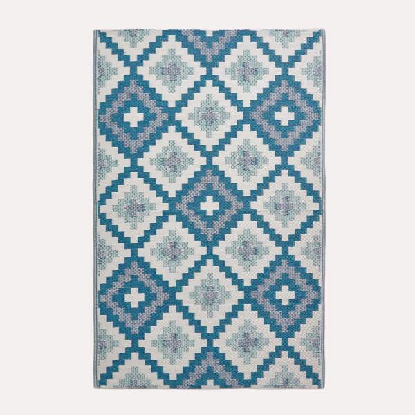 HOMESCAPES Outdoor Rug Luxury Waterproof Reversible Recycled, For Garden, Mia Aztec