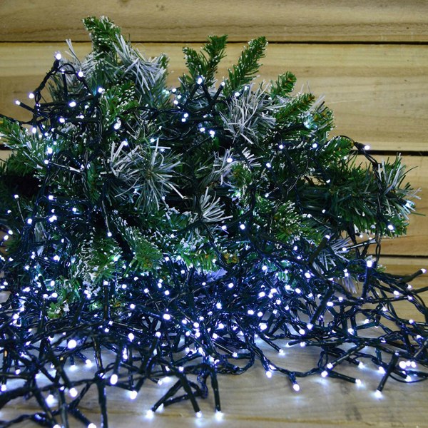 Samuel Alexander 2000 LED 50m Indoor Outdoor Christmas Multi Function Mains Operated String Lights with Timer in Cool White