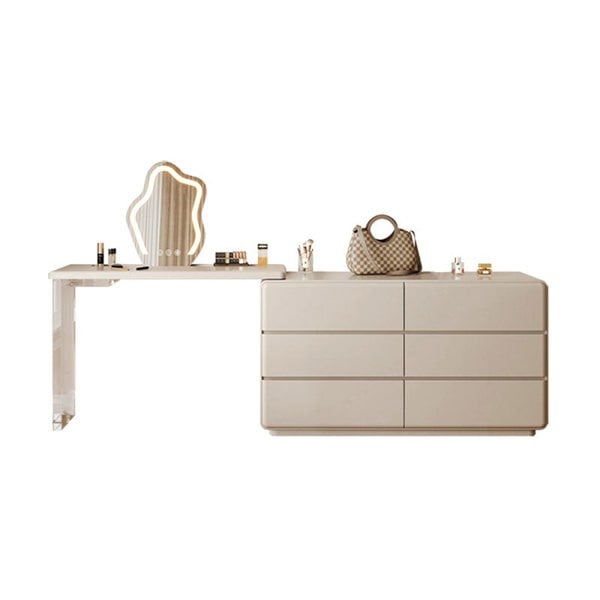 Dominic Dressing Table With Sideboard and LED Mirror-Weilai Concept-Weilai Concept