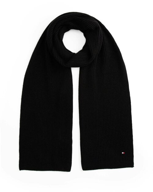 Tommy Hilfiger TH Flag Mens Pima Cotton Scarf - Black