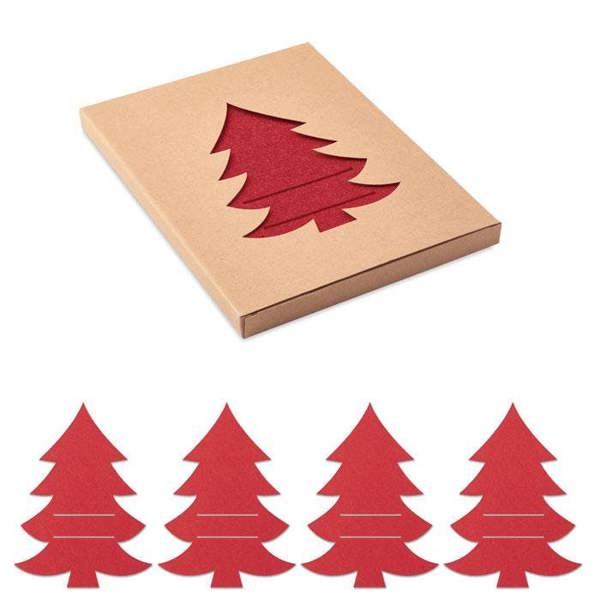 MidOcean Treesguard RPET Felt Cutlery Holder Set (Pack of 4) - Red - 