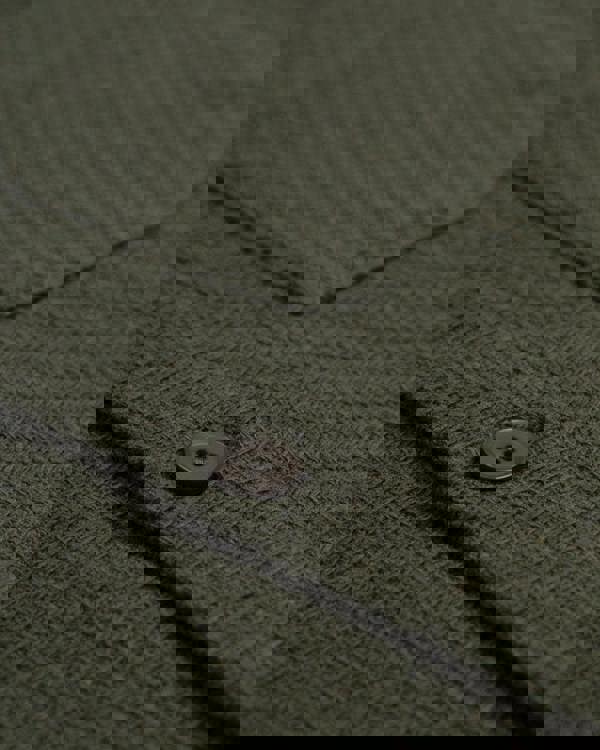 Larsson & Co Olive Crosshatch Textured Overshirt