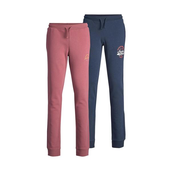 Jack & Jones Junior Boys Sweat Pants 2 Pcs Soft & Comfortable Navy/Pink