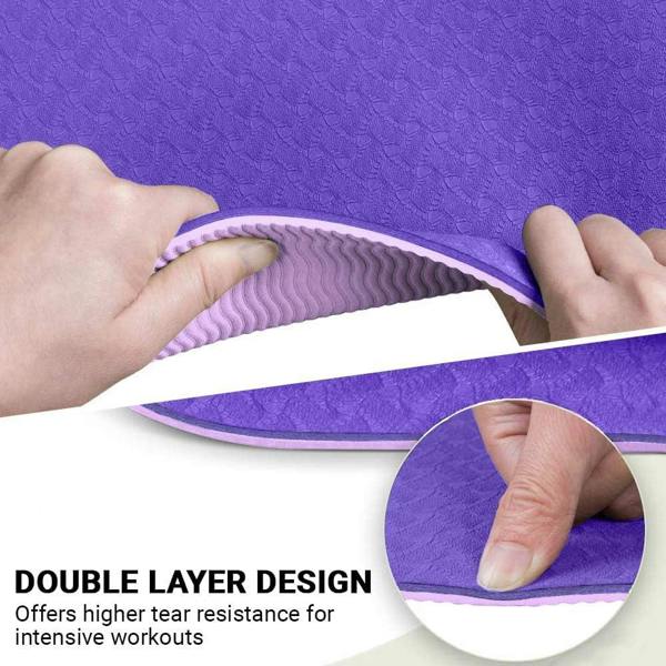 ROMIX Pro Yoga Mat with Alignment Lines, 6mm Non Slip Lightweight Exercise Mat with Carry Bag and Strap