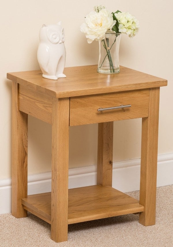 That's Furniture Oslo Solid Oak Lamp Table with 1 Drawer