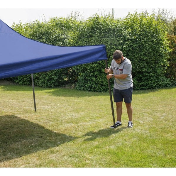 3x3m Pop-Up Gazebo - BLUE Heavy Duty Frame & Water Resistant - Garden Pavillion - LoopsDirect