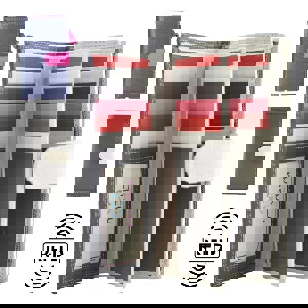 Mala Leather Grafton Large Tab Two Tone Leather Purse