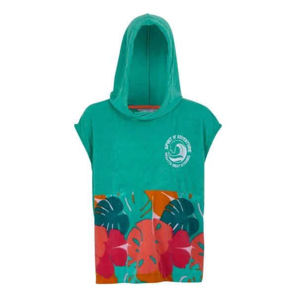 Regatta Childrens/Kids II Tropical Leaves Hooded Towel - Turquoise - 