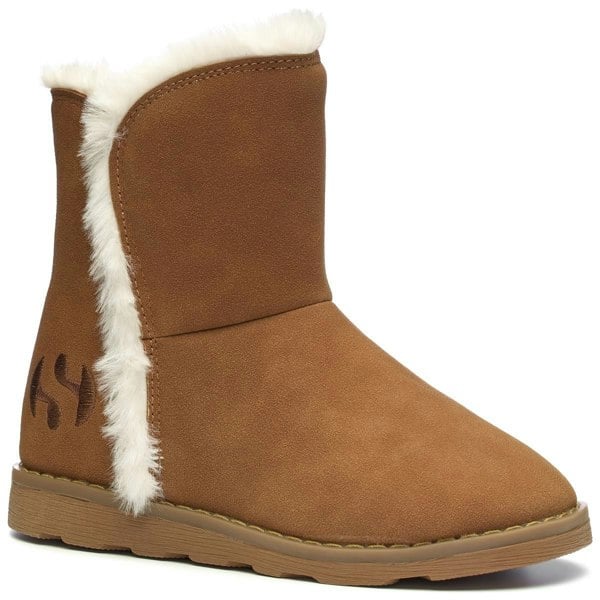 Superga Kids 4033 Suede Ankle Boots - Brown Bronze