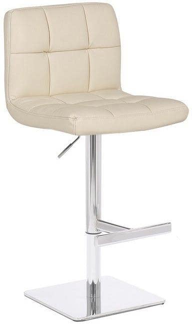 Lamboro Allegro Signature Real Leather Adjustable Swivel Bar Stool with Square Base & Chrome Frame