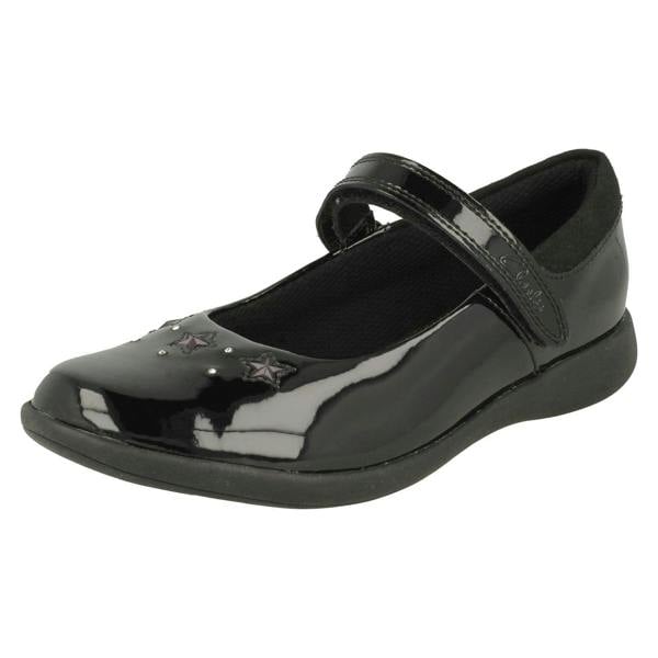 Clarks Girls Clarks Star Detailed School Shoes Etch Bright