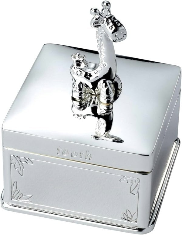 Arthur Price Bambino 'Giraffe' Silver Plated First Curl And First Tooth Trinket Boxes Luxury Children's Gift