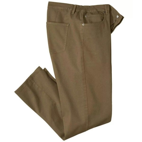 Atlas For Men Mens Elasticated Waist Regular Trousers - Brown