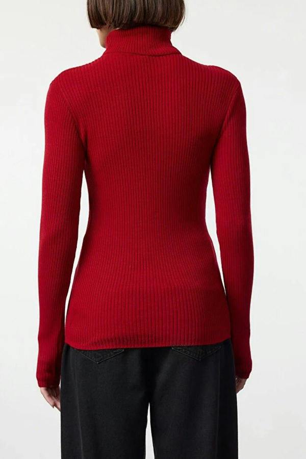 WOVCOR High Neck Knitted Sweater with Sleeve Detail