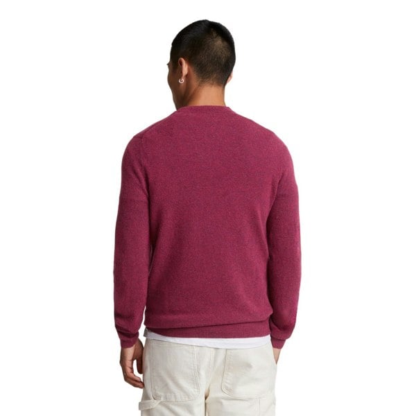 Lyle & Scott Mens Lambswool Blend Crew Neck Long-Sleeved Jumper - Rich Burgundy Marl