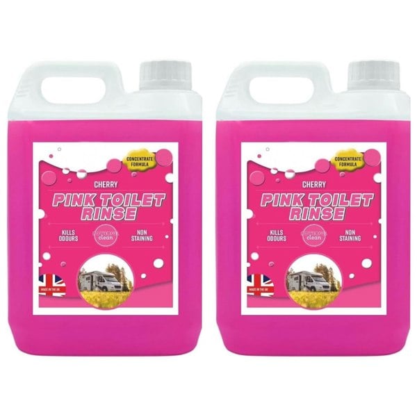 1 x 2.5L Pink Toilet Rinse Disinfectant Bottles For Caravans, Motorhome & Portable Toilets