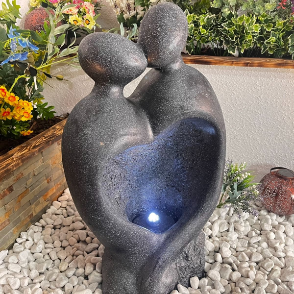 Tranquillity Water Features Heart Couple Solar Water Feature