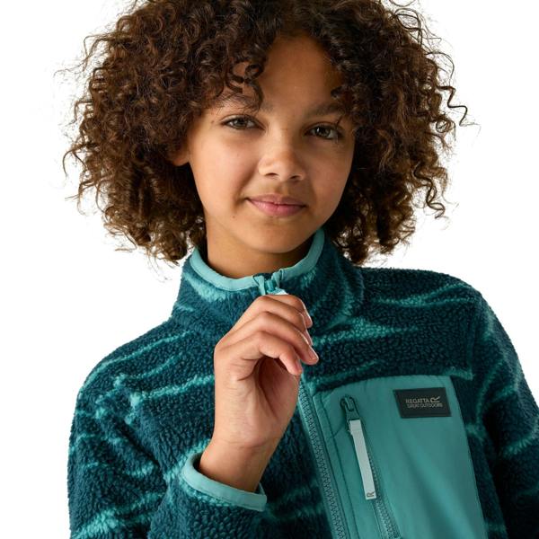 Regatta Childrens/Kids Frankie Zebra Print Full Zip Fleece Jacket - Mediterranea - 