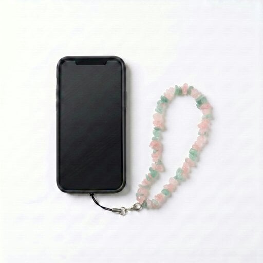 Gold Trip Crystal Phone or Bag Charm - Rose Quartz & Green Aventurine