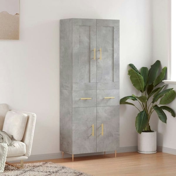 Berkfield Highboard Concrete Grey 69.5x34x180 cm Engineered Wood