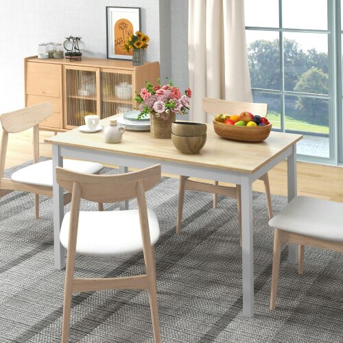 Wyld Haus Sasoroma Solid Wood Natural 4 Seater Farmhouse Style Dining Table
