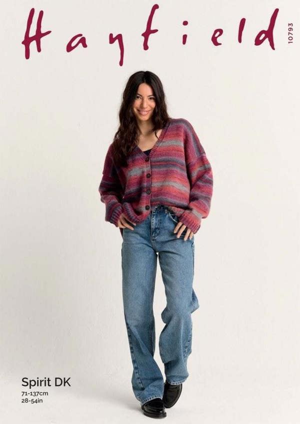 Hayfield Spirit DK Knitting Pattern 10793, Cardigans for Women, 28 - 54 Inches - Easy