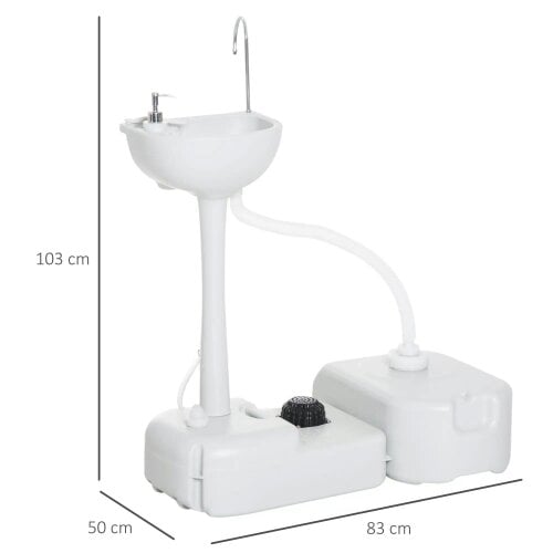 Bobobiy Portable Camping Sink with Running Water and Wastewater Tank, Hand Wash Basin with Rolling Wheels, Soap Dispenser Events, Gatherings