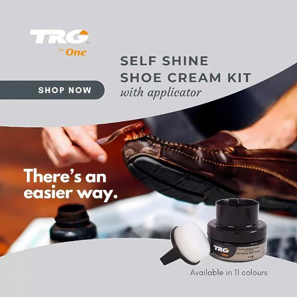 TRG Self Shine Renovating Shoe Cream With Sponge for Instant Shine 50ml