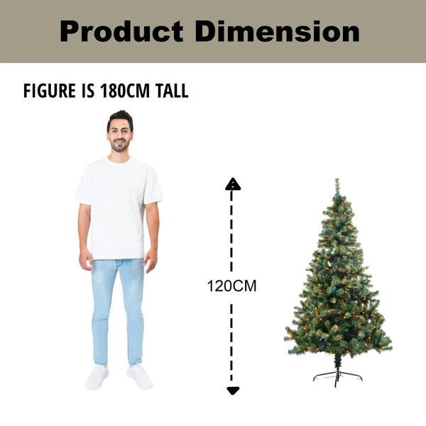 4ft to 12ft Green Alaskan Pine Pre-Lit Artificial Christmas Trees with Multicolour LEDs image 6