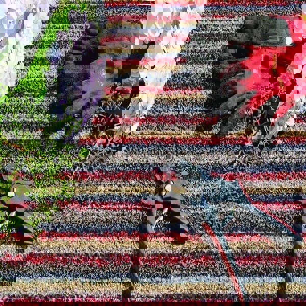 The Rugs Washable Striped Multicolour Mat | Microfibre Rug