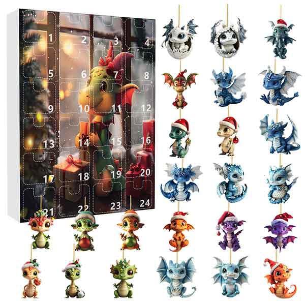 Leaper Christmas Calendar Blind Box Acrylic Cartoon Dragon Ornament
