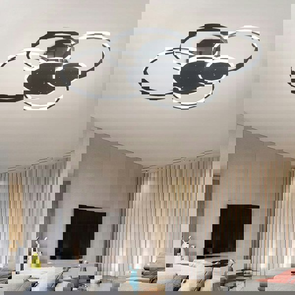 Modern 5 Rings LED Ceiling Light 115W White Light Ceiling Lights Living and Home 6 Rings 