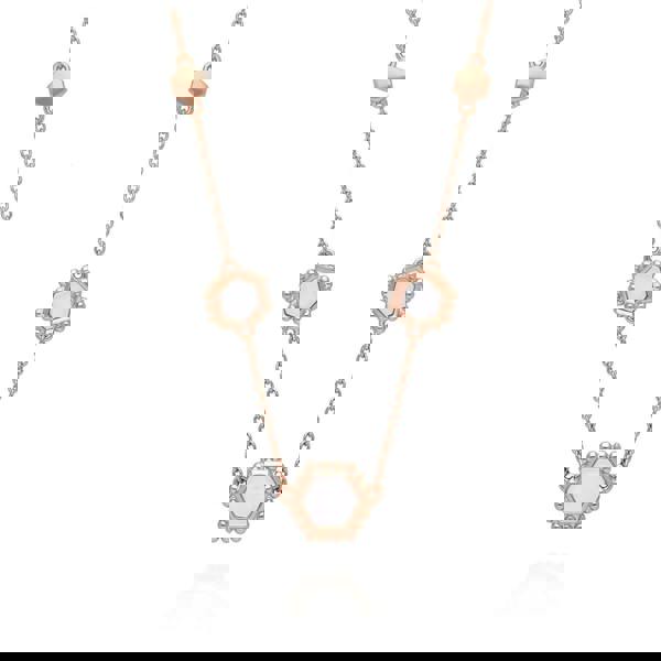 271N014404925 Mother of Pearl Slice Chain Necklace in Rose Gold Plated Silver 1