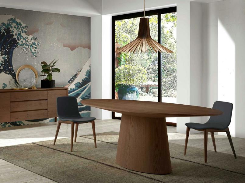Angel Cerdá Oval walnut dining table 1013