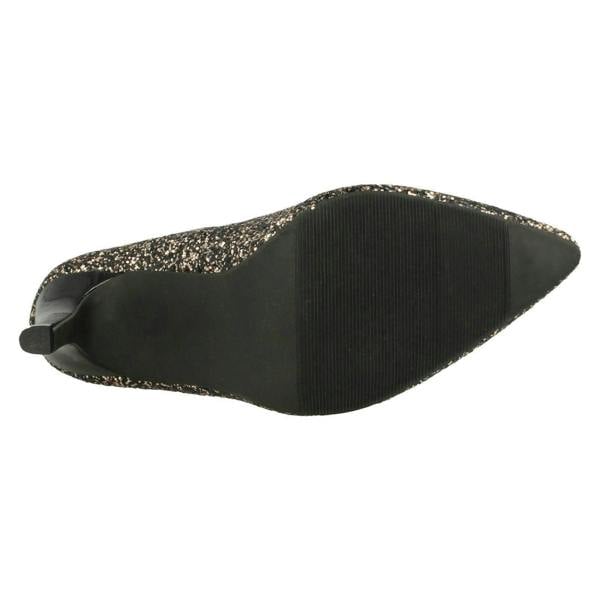 Anne Michelle Ladies Anne Michelle Pointed Toe Glittery Court Shoes