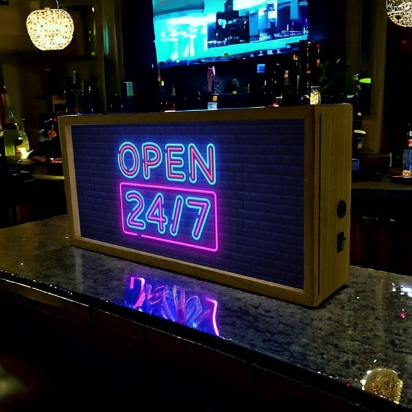 Light Box Open 247 Neon Sign