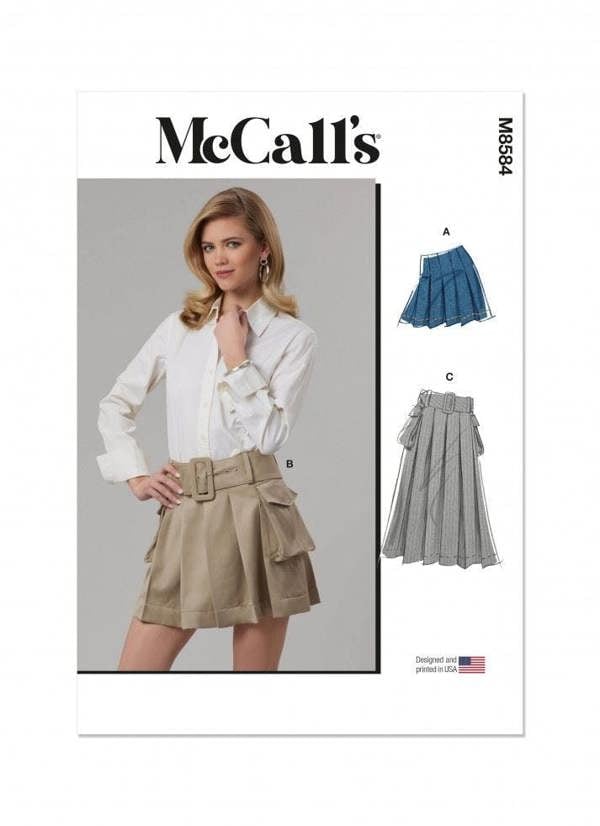 McCalls 8584 Paper Sewing Pattern – Women's Skirt, Intermediate