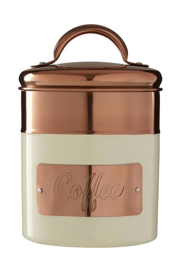 Prescott Cream And Copper Coffee Canister