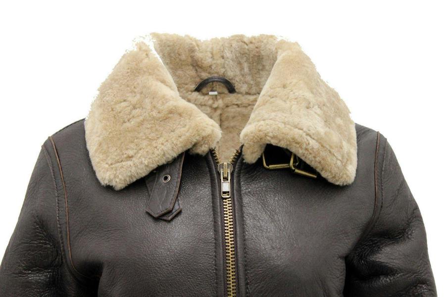 Infinity Leather Womens Brown B3 Sheepskin Leather Flying Jacket-Kayseri