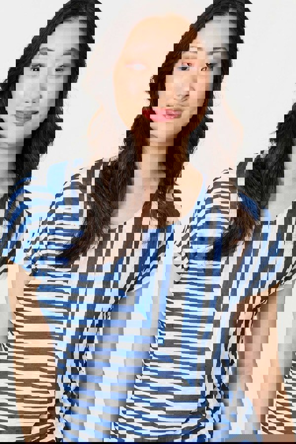 Blue | Striped Short Sleeve Relaxed T-Shirt
