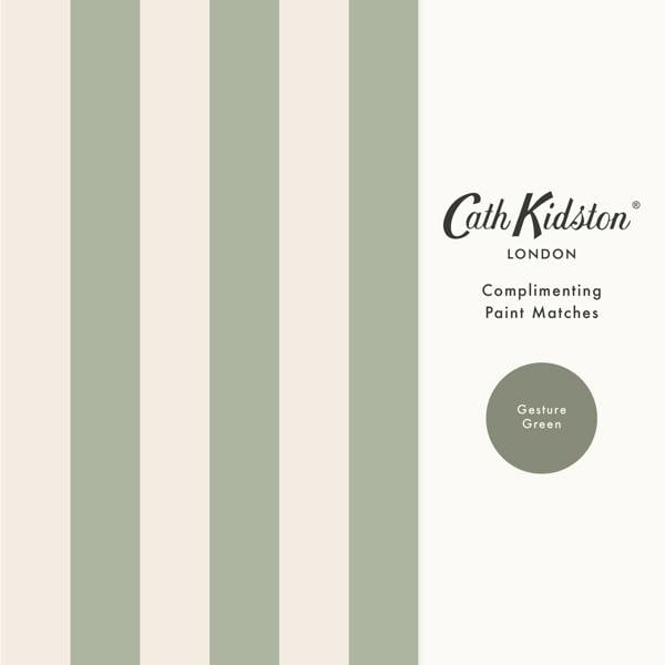 Cath Kidston Canopy Stripe Wallpaper | Sage
