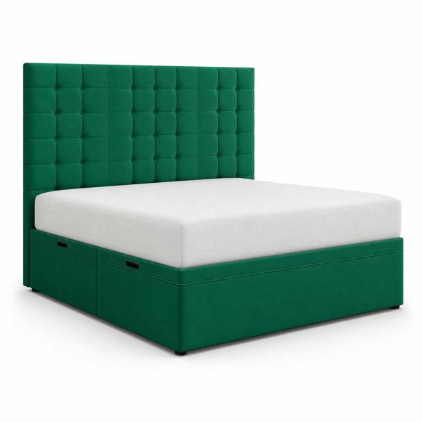 Great British Beds Perth Divan Ottoman Bed - Green Plush