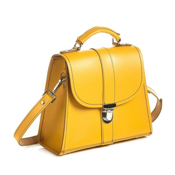 Zatchels Handmade Leather Cross Body Bag - Yellow Ochre