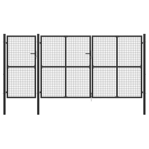 Berkfield Garden Gate Steel 400x150 cm Anthracite